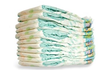 Stack of baby diapers